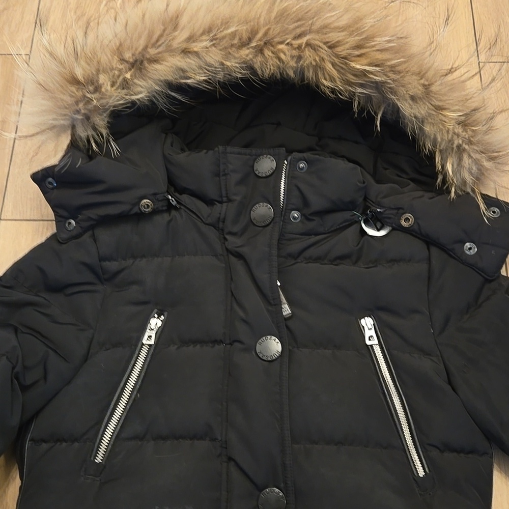RUDSAK Black Puffer Jacket with Faux Fur Hood Sz XS - Picture 3 of 14